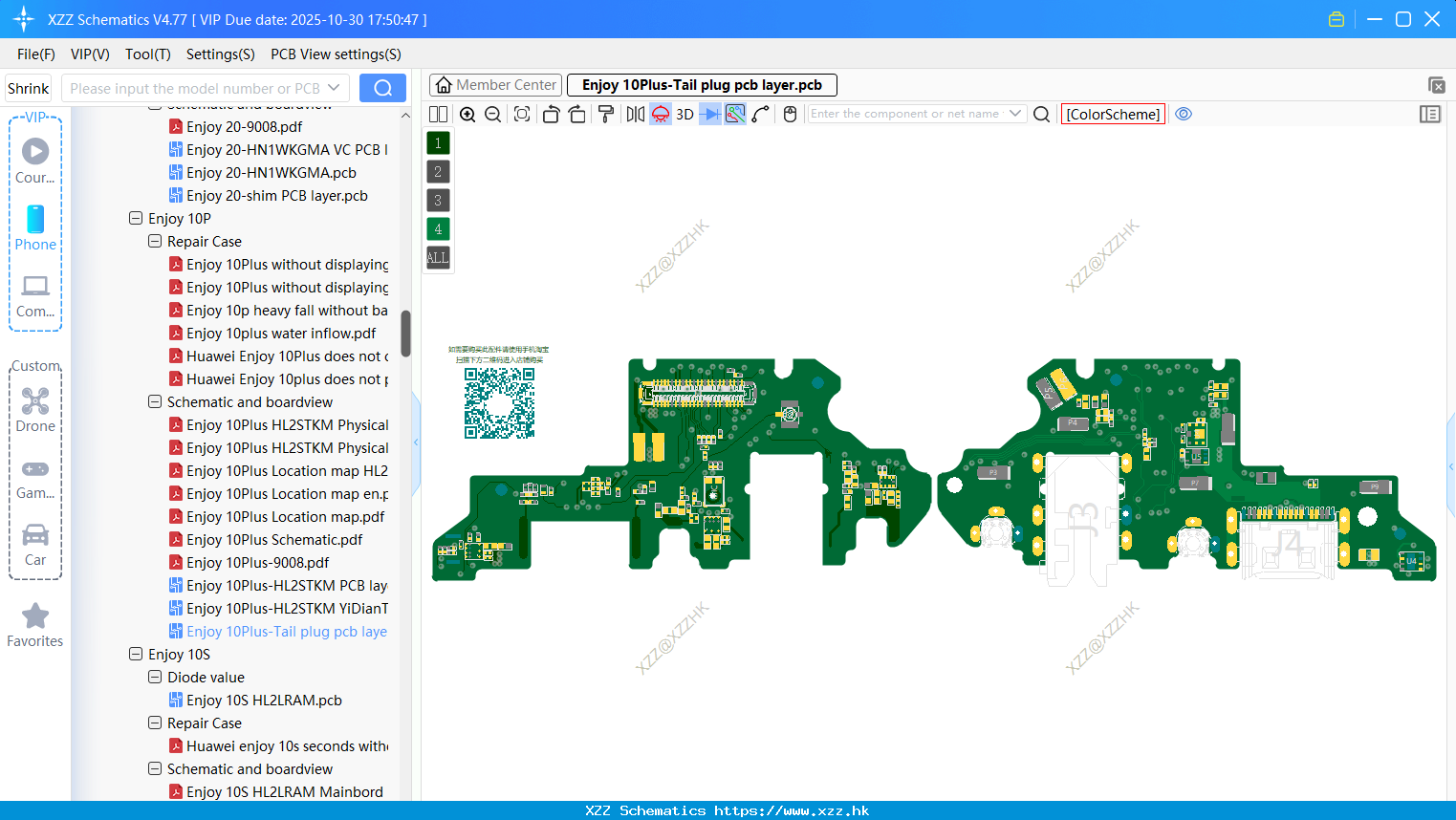 Huawei Enjoy 10Plus-Tail Plug Pcb Layer